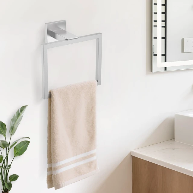 Alt view image 4 of 7 - 10-Piece Bathroom Hardware Accessories Set Brushed Nickel Towel Bar Holder Set SUS304 Stainless Steel Towel Racks for Bathroom Wall Mounted, 23.6-Inch