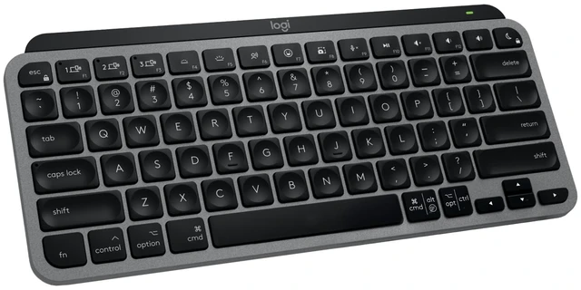 Main image of MX Keys Mini for Mac Minimalist Wireless Keyboard - Space Grey | USB-C rechargeable, Smart backlit keys auto-adjust to lighting, Bluetooth Low Energy, Pairs with up to 3 Apple devices