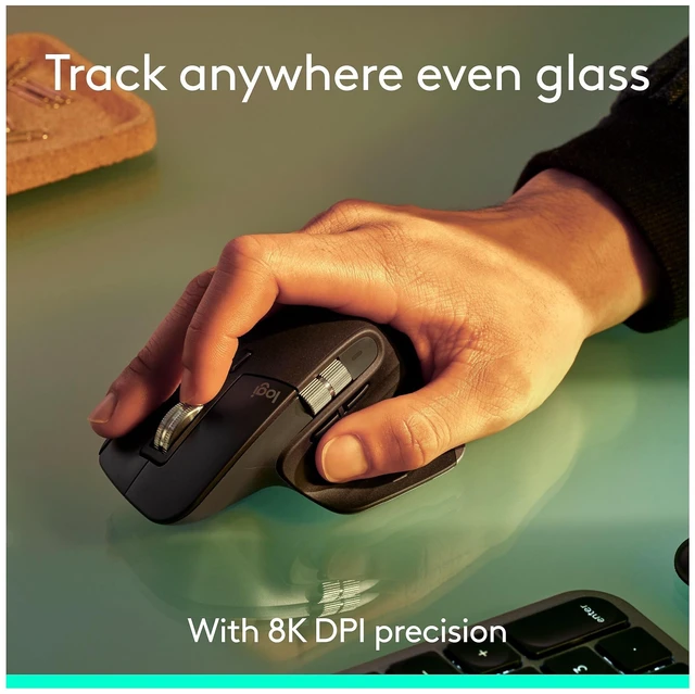 Alt view image 2 of 7 - MX Master 3S - Performance Wireless Mouse with Ultra-Fast Scrolling, Ergo, 8K DPI, Track on Glass, Quiet Clicks, Bluetooth, Windows, Linux, Chrome, Black
