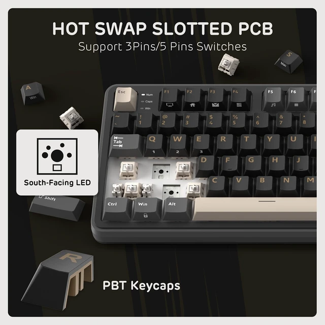 Alt view image 6 of 7 - S98 Wireless Mechanical Keyboard w/Smart Display & Knob | 96% Top Mount RGB Gaming Keyboard BT/2.4G/USB-C, 5-Layer Noise Dampening, Creamy Sound Pre-lubed Switch,Hot Swap, 98 Keys