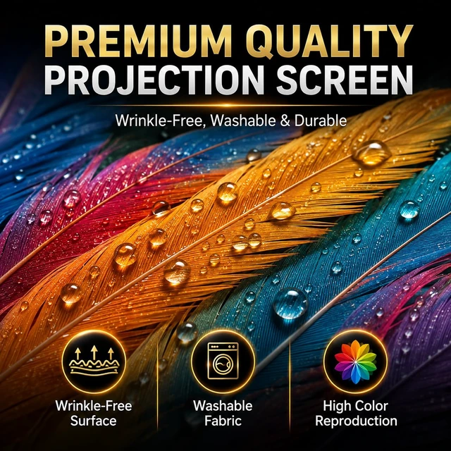 Alt view image 2 of 7 - Outdoor Projector Screen with Stand, 120 inch Portable Movie Screen, 16:9 HD Foldable Anti-Crease Projection Screen with Carry Bag for Sports Viewing Parties Support Double Sided
