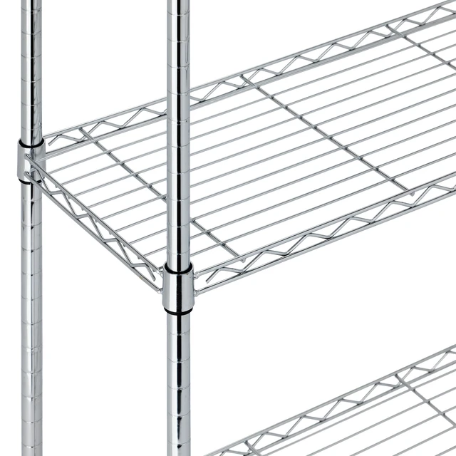 Alt view image 3 of 6 - 5-Shelf Adjustable Heavy Duty Steel Wire Rack, Space Saving Storage Shelving Organizer for Kitchen, Garage, No-Tool Assembly, 350 lbs Weight Capacity, 36" x 14" x 72", Chrome