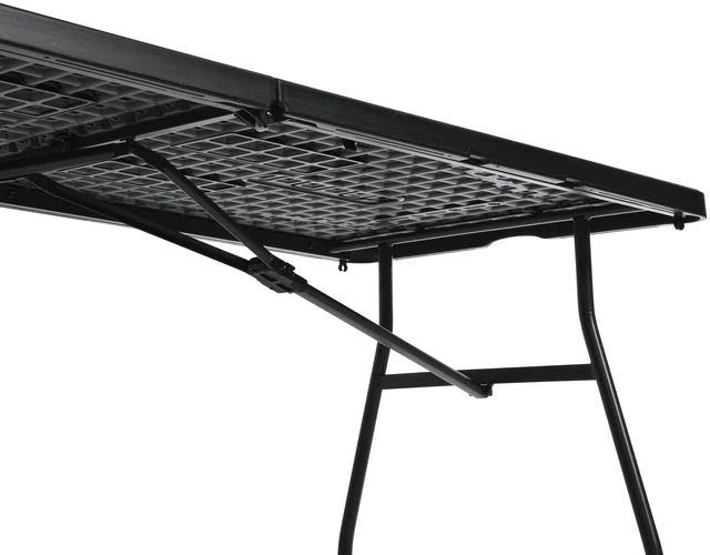 Alt view image 4 of 4 - Heavy Duty Portable Folding Table, 6 ft, Indoor & Outdoor, Fold-in-Half Design with Carrying Handle, for Events, Easy Folding and Storage, Black