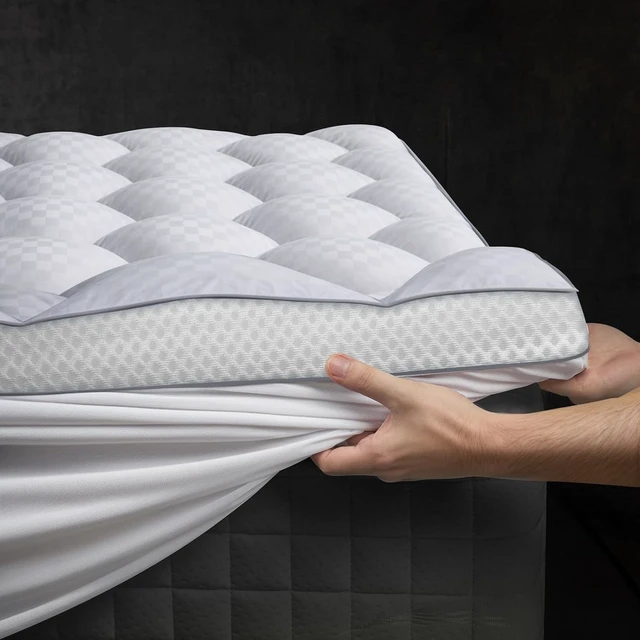 Main image of 3 Inch Ultra-Fluffy Memory Foam Mattress Topper Queen for Back Pain, Soft Comfy Pillow Top Queen Mattress Topper with 4X Support, Mattress Pad with Breathable Air Mesh Sides, 6-21'' Deep Pocket