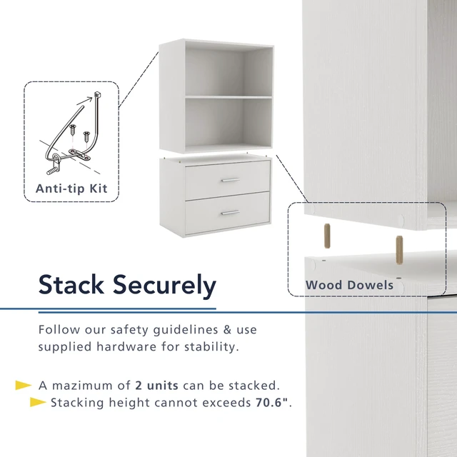 Alt view image 5 of 7 - Apexa 3-Tier Stackable Wood Bookcase with Doors, Cube Storage Organizer Shelves, Small Food Pantry Cabinet, Dorm Teen Room Decor & Bedroom, Home Office, Kitchen, Black