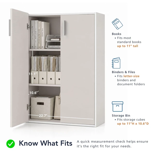 Alt view image 6 of 7 - Apexa 3-Tier Stackable Wood Bookcase with Doors, Cube Storage Organizer Shelves, Small Food Pantry Cabinet, Dorm Teen Room Decor & Bedroom, Home Office, Kitchen, Black