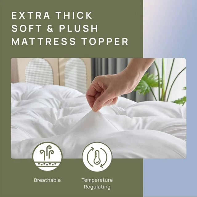 Alt view image 5 of 7 - 5 Inch Memory Foam Mattress Topper Full for Back Pain Relief | 5 Inch Extra Thick Gel Memory Foam Topper with Pressure Relief, Body Contouring Support, 4-Way Straps and Plush Comfort