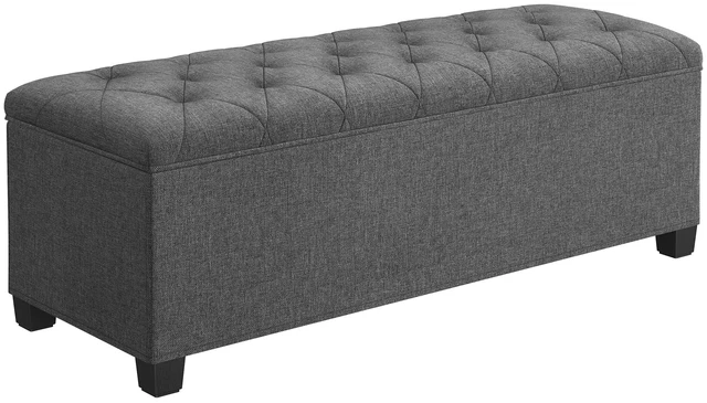 Main image of Storage Ottoman Bench, Foot Rest with Legs, Load up to 661.4 lb | End of Bed Bench, Storage Chest, 43.3 x 15.8 x 15.8 Inches, Slate Gray and Ink Black, MELISA Collection ULSF088G01