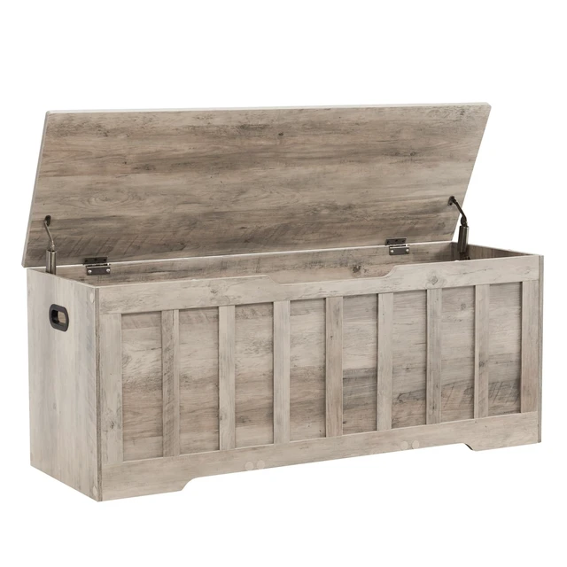 Main image of 47.2" Storage Chest Extra Large,Wooden Storage Bench(Greige). | Storage trunk with 2 Safety Hinge,47.2Lx15.7Wx19.1H Inch,Easy Assembly,for Bedroom,Living Room,Entryway and Blanket storage