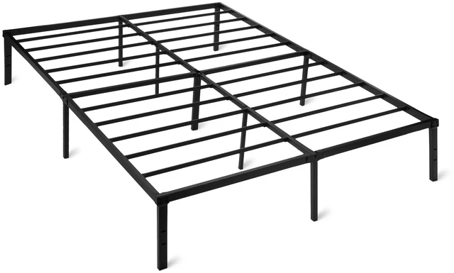 Main image of Metal Bed Frame, Non-Foldable Platform with Under-Bed Storage Space, Durable Steel, Protective Floor Pads, Easy Assembly, Queen, 60W x 80L in, Black