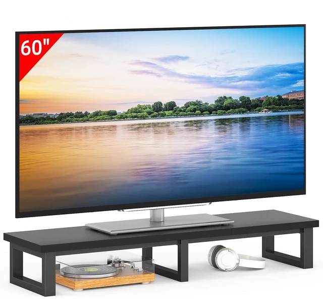 Main image of 45" Large TV Riser for 32-60 inch TV, TV Riser Stand Shelf,Black | Steel Legs,Tabletop TV Stand Riser for Home Office,Fit TV/Monitor/Laptop/Soundbar,7.1"Height,Holds up to 120lbs