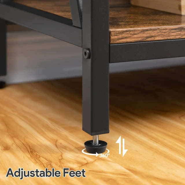 Alt view image 5 of 7 - 31.5" Sofa Table, Industrial Console Table, 3-Tier Entryway Table | Narrow Sofa Table with Storage Shelves, Heavy Duty, Foyer Table for Hallway, Entryway, Living Room, Rustic Brown CTHR8001Z