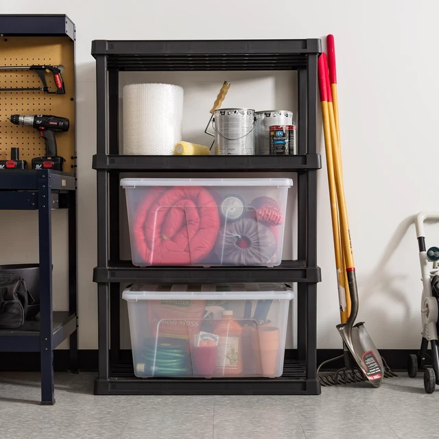 Alt view image 5 of 6 - 2-Pack 94 Quart Storage Bins with Lids, Clear | Transparent design makes contents easy to find. Ideal for holiday décor, bulky items, and long-term storage. Nestable design