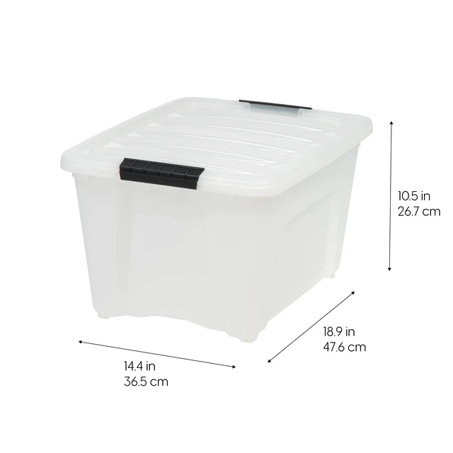 Alt view image 2 of 7 - 6-Pack 32 Quart Storage Bins with Lids, Pearl | Conceals contents for a neat look, Ideal for linens, décor, closet essentials, and household supplies