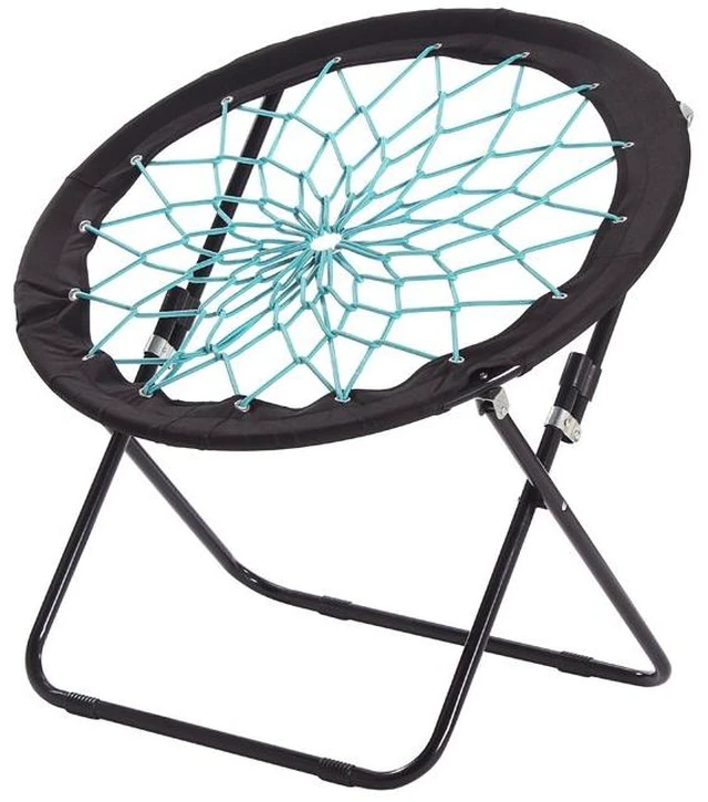 Main image of Bunjo Bungee Dish Chair - Versatile Folding Chair with Fun Bouncy Design - Circle Web Chair for Room Garden Dorm Rooms and Lounging in Living Rooms, and Bed Rooms