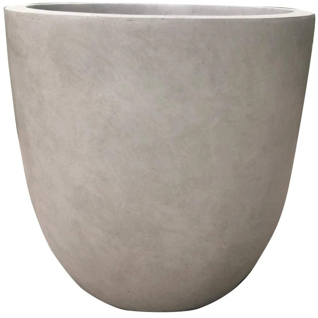 Main image of Large 18" Round Concrete Planter, Modern Bowl Plant Pot for Home | Drainage Hole & Rubber Plug, Premium and Durable Weathered Cement Pot for Indoor Outdoor Patio, Porch, Garden Décor