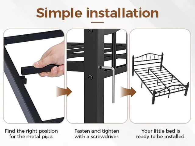 Alt view image 7 of 7 - Full Size Bed Frames with Headboard | Noise-Free Design, 12" Underbed Storage, 1500 LBS Heavy Duty Metal, No Box Spring Needed, Tool-Free Assembly