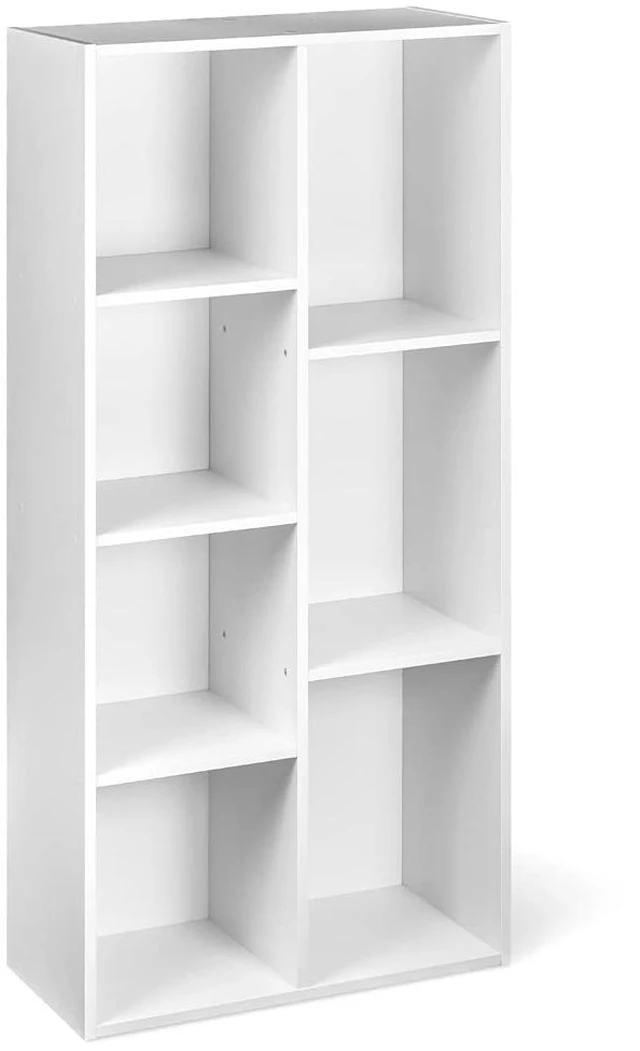 Main image of 7 Cube Organizer Bookcase, Storage Shelf for Home and Office, Display Storage Organizer, Sturdy with Easy Assembly, 9.25"D x 19.49"W x 41.73"H, White