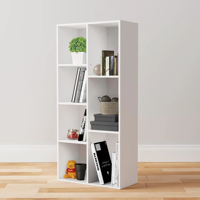 Alt view image 4 of 6 - 7 Cube Organizer Bookcase, Storage Shelf for Home and Office, Display Storage Organizer, Sturdy with Easy Assembly, 9.25"D x 19.49"W x 41.73"H, White