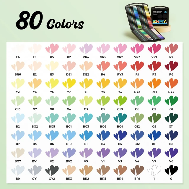 Alt view image 3 of 7 - 80 Colors Acrylic Paint Markers, Direct Liquid Acrylic Paint Marker Pen, Fabric Markers for Textile, Canvas, Rock, Glass, Wood, Paper, DIY, Acrylic Coloring Pens for DIY Craft Supplies