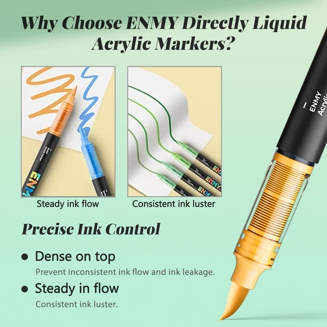 Alt view image 4 of 7 - 80 Colors Acrylic Paint Markers, Direct Liquid Acrylic Paint Marker Pen, Fabric Markers for Textile, Canvas, Rock, Glass, Wood, Paper, DIY, Acrylic Coloring Pens for DIY Craft Supplies