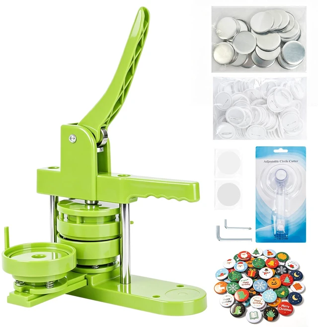 Main image of Button Maker Machine, 75mm(3 inch) DIY Pin Button Maker Press Machine Kit, Badge Button Press Machine Pin Maker Machine with Free 100pcs Button Parts&Pictures&Circle Cutter