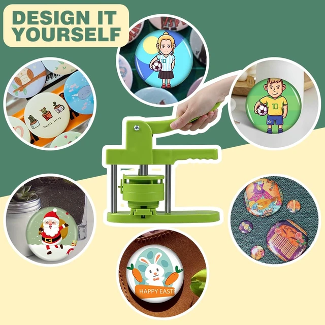 Alt view image 5 of 6 - Button Maker Machine, 75mm(3 inch) DIY Pin Button Maker Press Machine Kit, Badge Button Press Machine Pin Maker Machine with Free 100pcs Button Parts&Pictures&Circle Cutter