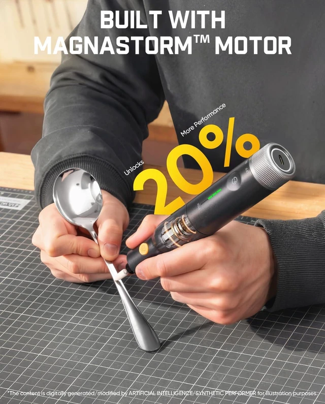 Alt view image 2 of 7 - F2 Pro Kit Cordless Rotary Tool Kit, Strong Motor 5 Speed 25000 RPM | 44 Accessories, for 3D Printed Sanding, Polishing, Drilling, Carving, Cutting DIY Crafts in Flip-Top Case