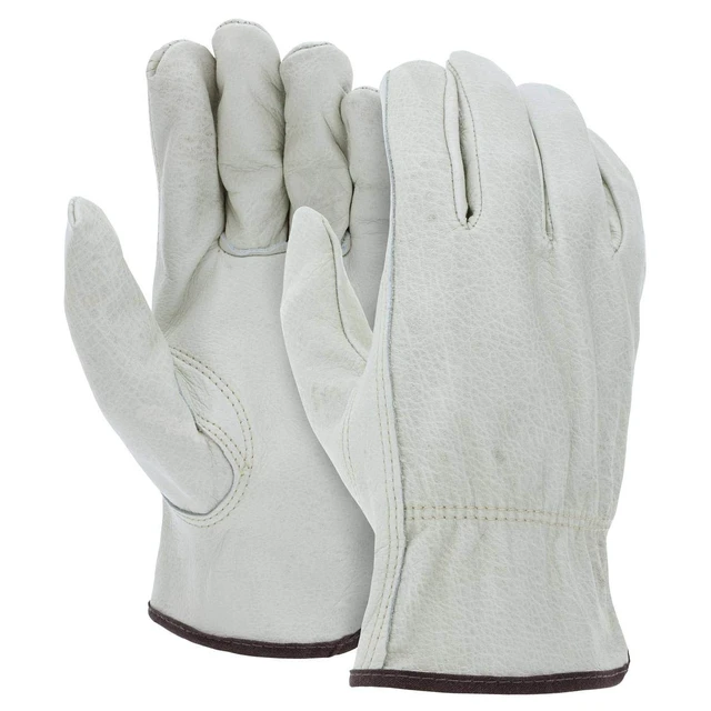 Main image of 12 Pairs X-Large Heavy Duty Durable Cowhide Leather Work Gloves I Driver Gloves for Truck Driving, Warehouse, Gardening, Farming