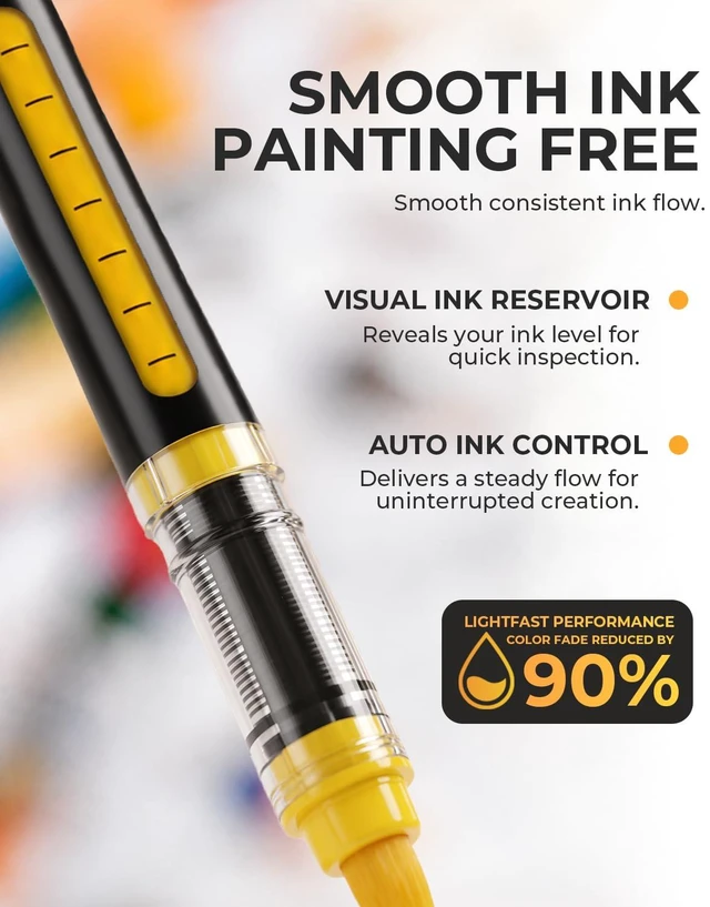 Alt view image 2 of 7 - 120 Colors Acrylic Paint Markers, 3X Large Capacity Flexible Tip Paint Pens | Long-lasting Acrylic Markers with Ink Control,Flexible 16mm Brush Tip for Rock, Wood, Paper, Ceramic,Canvas, Art DIY Gift