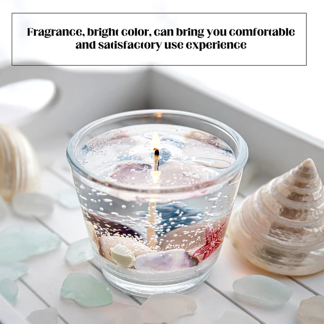 Alt view image 4 of 6 - 9.9 lb High Density Transparent Gel Candle Wax Clear Gel Wax Jelly Candle 100 Pcs Wick and 100 Pcs Wick Stickers for DIY Making Handmade Projects Material Supplies