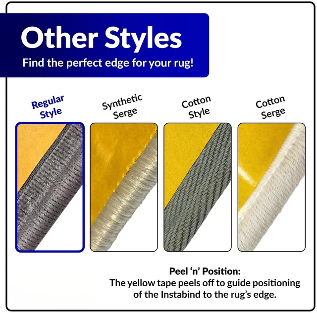 Alt view image 3 of 7 - DIY Carpet Binding Tape - Regular Style Edge Trim - Grey, 54 LFT | Do-It-Yourself Glue On Rug Edging for Indoor, Durable & Easy Carpet Binding Tape To Finish Edge, USA Made Flooring Products