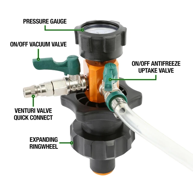 Alt view image 2 of 7 - Coolant Vacuum Refill Kit, Coolant Pressure Tester Kit, 5 Adapter | 70-110 psi Recommended Working Pressure, Performs Vacuum Leak Tests on the Cooling System, Helps Prevent Come-Backs