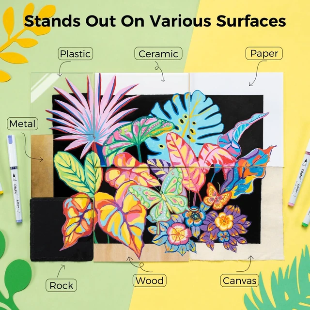 Alt view image 3 of 7 - Acrylic Paint Markers Brush Tip 120 Colors Opaque Paint Pens - Kahuku | Direct-Ink Acrylic Markers Water-Resistant Acrylic Paint Pens for Rock Painting 3D Prints Eggs Wood Ceramic Glass DIY Crafts