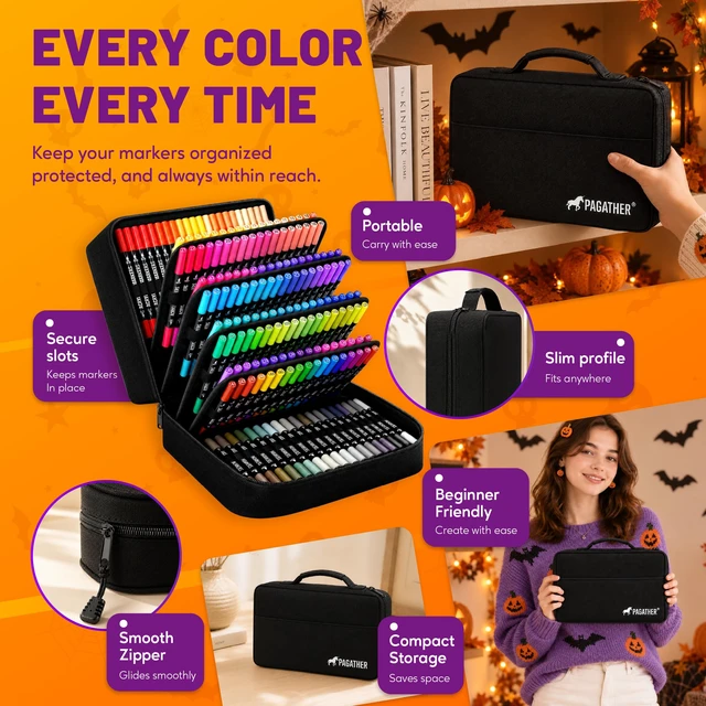 Alt view image 5 of 7 - Acrylic Paint Markers, 168 Colors Dual Tip Fine & Brush Pens Set | For Rocks, Fabric, Wood, Glass & More, Perfect for DIY Crafts and Creative Art Projects with Bright, Smooth and Quick-Dry Ink