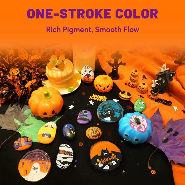 Alt view image 4 of 7 - Acrylic Paint Markers, 168 Colors Dual Tip Fine & Brush Pens Set | For Rocks, Fabric, Wood, Glass & More, Perfect for DIY Crafts and Creative Art Projects with Bright, Smooth and Quick-Dry Ink