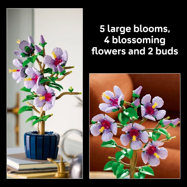 Alt view image 3 of 5 - Botanicals Hibiscus Flower Building Set - Artificial Plant & Flower Building Blocks for Women & Men, Ages 18+ - Home, Office Decor Gift Idea - 10372