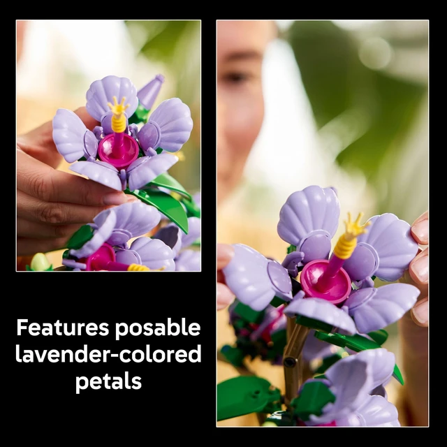 Alt view image 4 of 5 - Botanicals Hibiscus Flower Building Set - Artificial Plant & Flower Building Blocks for Women & Men, Ages 18+ - Home, Office Decor Gift Idea - 10372