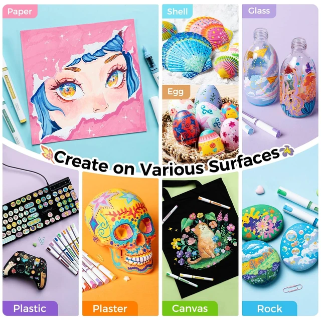 Alt view image 7 of 7 - Acrylic Paint Markers Brush Tip 120 Colors Opaque Paint Pens - Kahuku | Direct-Ink Acrylic Markers Water-Resistant Acrylic Paint Pens for Rock Painting 3D Prints Eggs Wood Ceramic Glass DIY Crafts