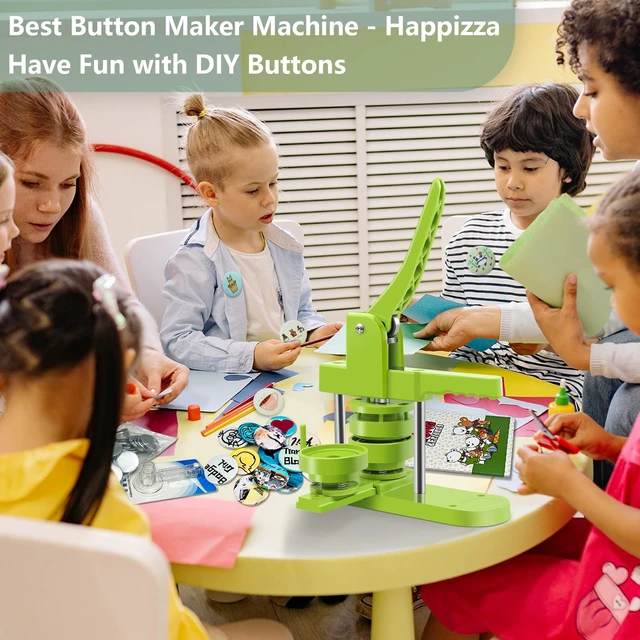 Alt view image 4 of 6 - Button Maker Machine Multiple-Sizes - Pin Maker Machine 1.25 inch+2.25 inch, Interchangeable Button-models Badge Button Press Machine with 200 Sets 32+58mm Button Maker Supplies&Circle Cutter