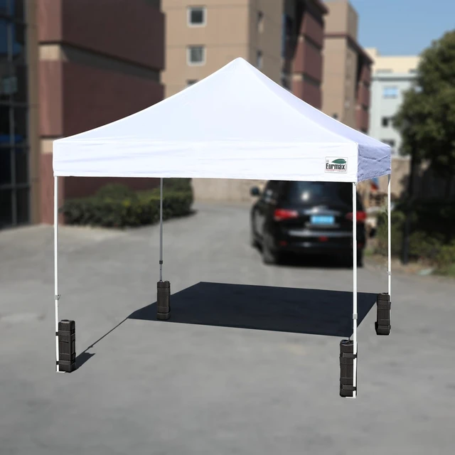 Alt view image 6 of 6 - USA Up to 120 lbs 4-Pack Universal Commercial Canopy Weights, Leg Weight Bottles for Pop Up Canopy Tents & Gazebos, Easy Wrap-Around Hook & Loop Installation, Fillable with Water, Sand & Gravel