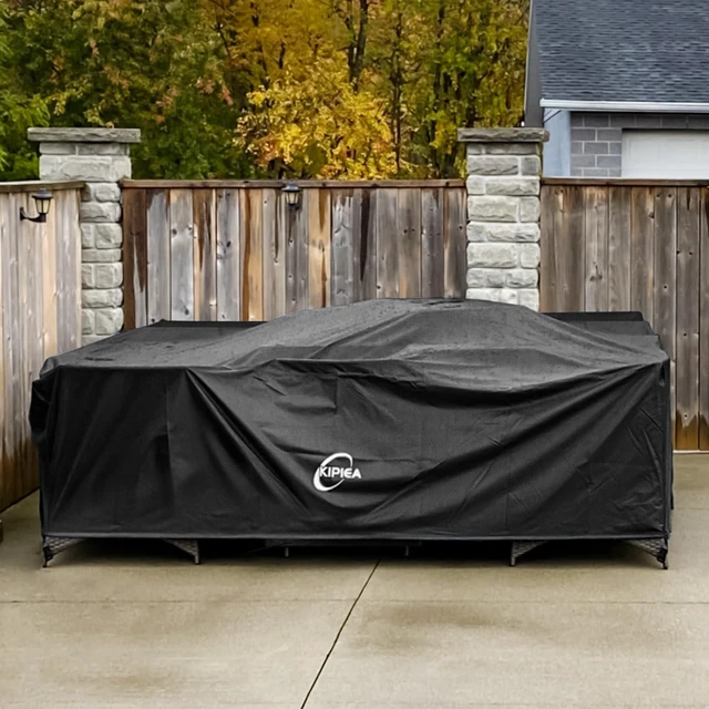 Alt view image 3 of 7 - Outdoor Furniture Covers Waterproof, 420D Heavy-Duty Patio Furniture Set Covers, No Tears Anti UV No Fading(138" L x 103" W x 36" H)