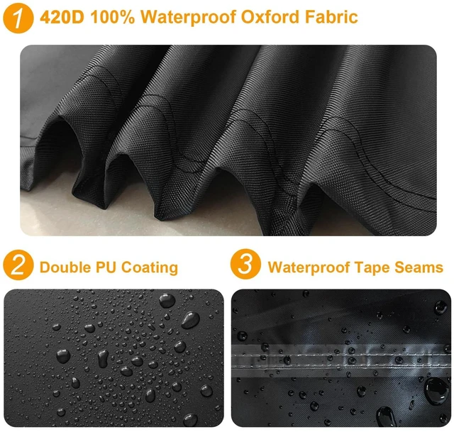 Alt view image 4 of 7 - Outdoor Furniture Covers Waterproof, 420D Heavy-Duty Patio Furniture Set Covers, No Tears Anti UV No Fading(138" L x 103" W x 36" H)
