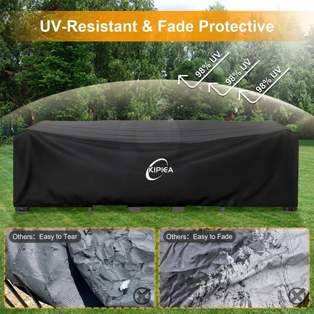 Alt view image 6 of 7 - Outdoor Furniture Covers Waterproof, 420D Heavy-Duty Patio Furniture Set Covers, No Tears Anti UV No Fading(138" L x 103" W x 36" H)