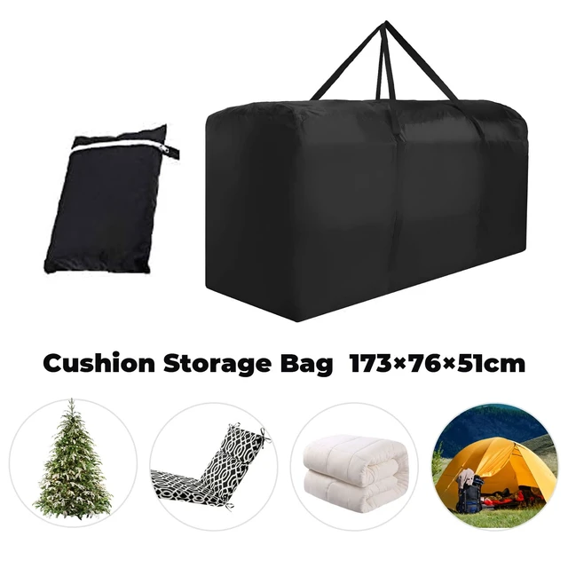 Alt view image 2 of 7 - Patio Cushion Storage Bag Waterproof Extra Large Protective Zippered Outdoor Cushion Storage Bags Furniture Storage Bag with Handles, 68" L x 30" W x 20" H (2 Pack)