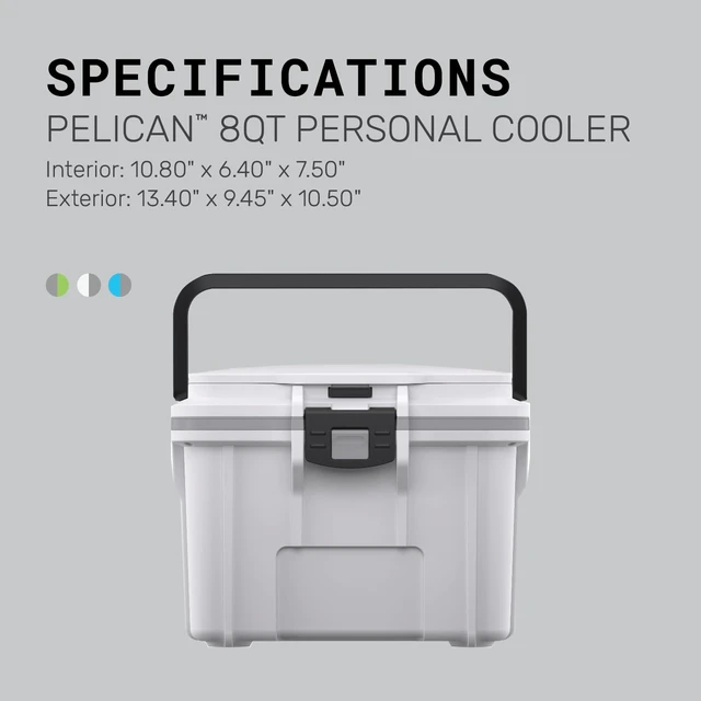 Alt view image 7 of 7 - 8 Quart Personal Lunch Box Cooler (Dark Gray/Green)