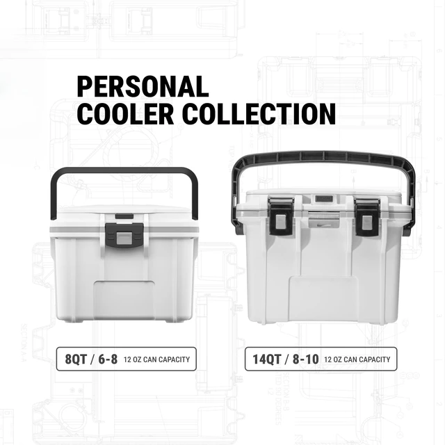 Alt view image 5 of 7 - 8 Quart Personal Lunch Box Cooler (Dark Gray/Green)