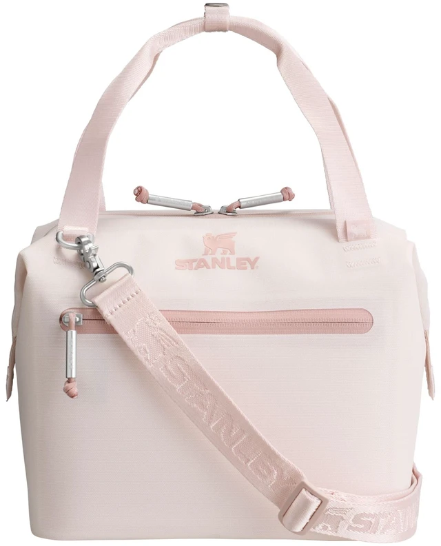 Main image of Julienne Soft Cooler Bag, 7.4 qt, Rose Quartz | Insulated Lunchbox | Adjustable & Detachable Shoulder Strap | Front Zip Pocket | Hinge-Top Zip Opening | BPA-Free