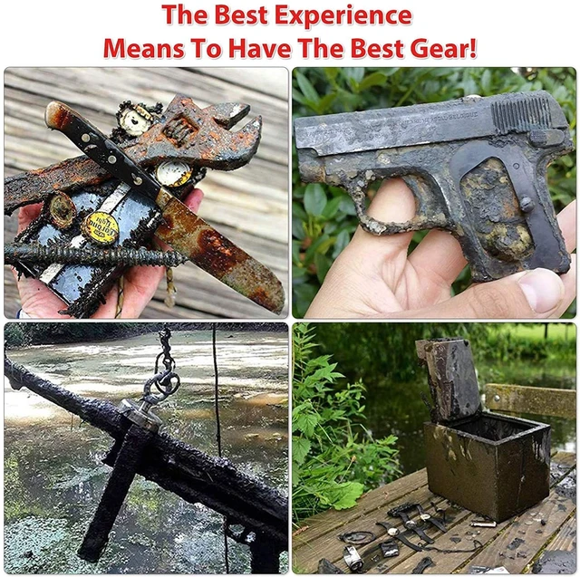 Alt view image 4 of 5 - 2625 LBS Fishing Magnet, 4.57 Inch Double Sided Fishing Magnet Kit | Fishing Kit Includes Super Strong Magnet, Gloves, 32 Foot Rope, Grappling Hook, Fishing Magnet for Retrieving Items
