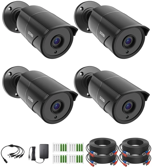 Main image of 4 Pack 1080p Home Security Cameras with Audio Recording,Built-in Microphone,2MP 1920TVL HD-TVI Outdoor Indoor CCTV Cameras with 120ft IR Night Vision Weatherproof Surveillance Bullet Camera